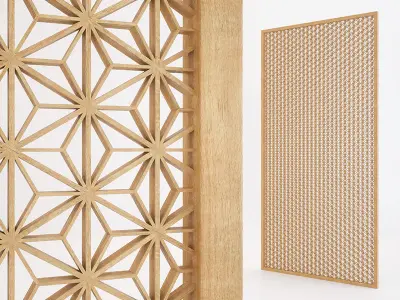 KUMIKO Collection A japanese screen with geometric patterns 3D model