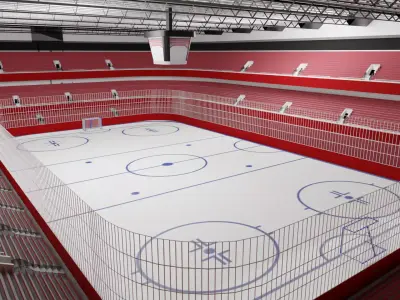 Ice Hockey Stadium Low-poly 3D model