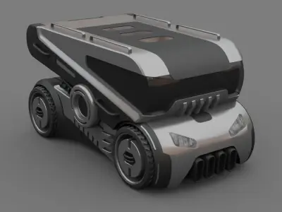 Sci-fi Truck rigged vehicle 3D model