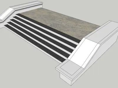 classical entrance podium 3d model 3D model
