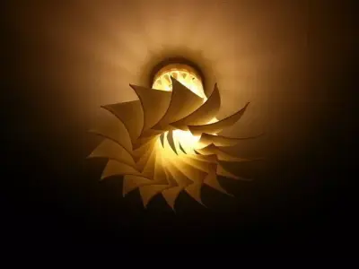 Turbine Inspired Lamp Shade Free 3D print model