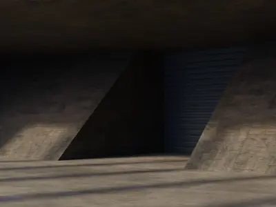 Concrete Lighting Studio 3D Blend FBX OBJ MTL Files 3D model