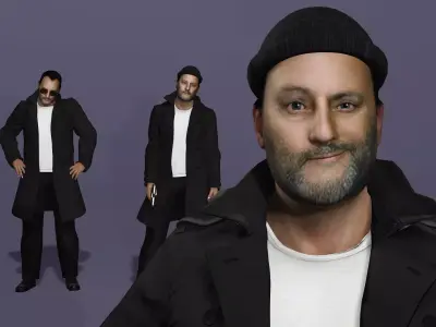 Jean Reno as Leon The Professional Fully Rigged for Unreal Low-poly 3D model