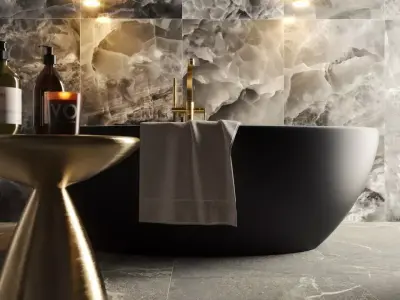 Luxury Onyx Spa Bathroom Photorealistic Interior Scene 3D model