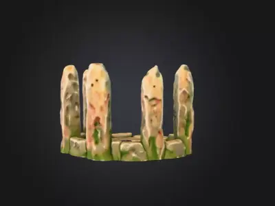 Ancient Raven Ritual Circle Low-poly 3D model