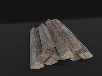 Wooden Logs Free low-poly 3D model
