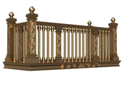 Classic Balcony 04 Low-poly 3D model