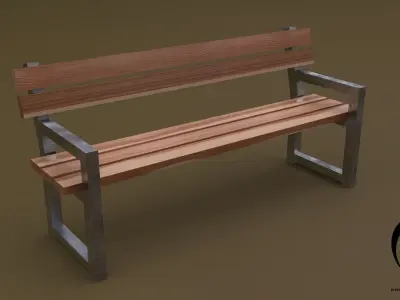 Bench 30 4in1 - 4 Texture 1 Model Low-poly 3D model