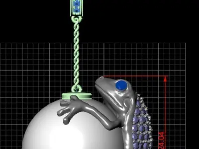 frog pearl earrings 3D printable model  3D print model