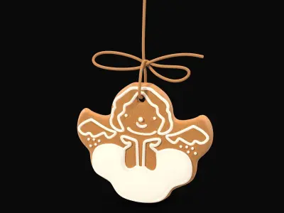 Gingerbread Cookie Angel Low-poly 3D model