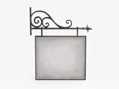 Street Signboard Low-poly 3D model