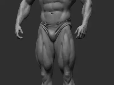 Bodybuilder statue 3D print model