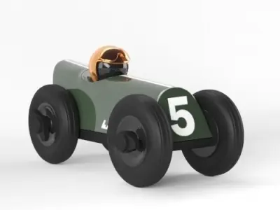 Burn Dark Green Copper Helmet Bentley Race Car 3D model