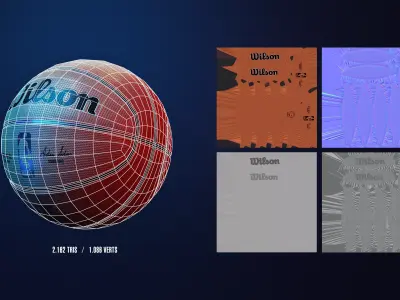 NBA Game Ball Low-poly 3D model