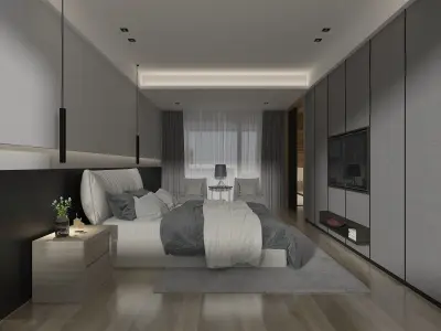 Minimalist  bedroom 3D model
