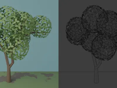 Vegetation pack Low-poly 3D model