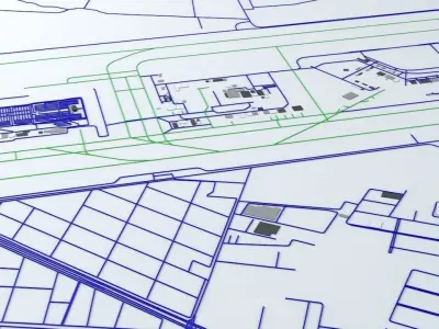 Santiago SCL Airport Roads Buildings 3D model