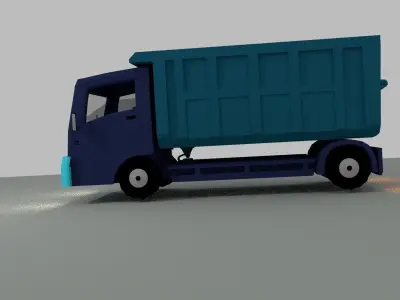Truck Low Poly and file blend Low-poly 3D model