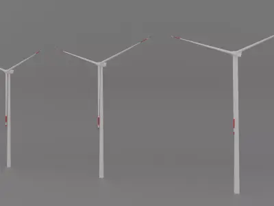 Wind Turbines Low-poly 3D model