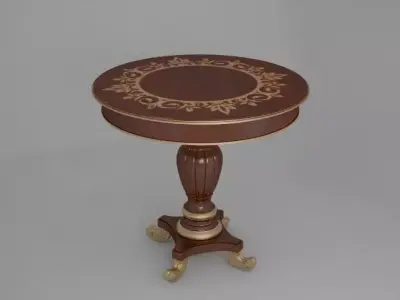 Round inlaid side table by Modenese 3D model