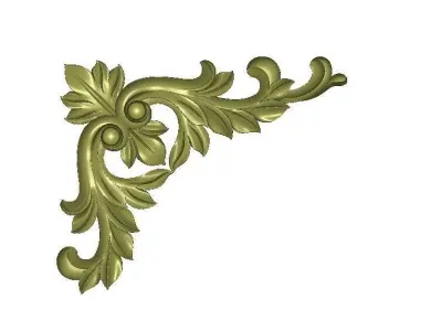 Classic frame luxurious gold interior inlaid  leaf CNC Texture 3D model