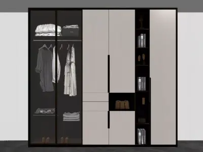 Modern Light Luxury Wardrobe 3D model