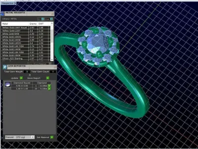 ZDR0100 oval diamond engagement ring 3D print model
