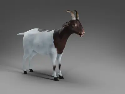 Goat 03 Rigged and Animation Low-poly 3D model