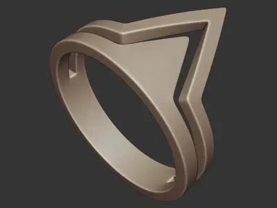 Arrowhead Ring - Minimal Futuristic Geometric 3D Print 48 3D print model