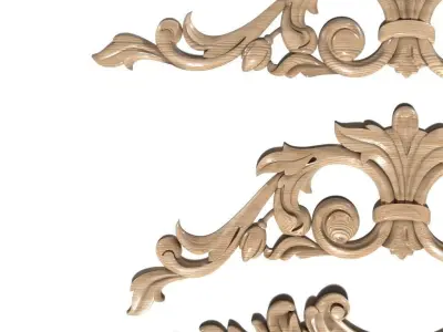 Cartouche-025 carved ornate ornaments 3D model