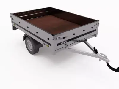 3d printable trailer for scale model cars - Hi poly 3D print model