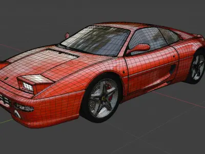 Realistic Ferrari F355 3D Model High Detailed  Sports Car Asset 3D model