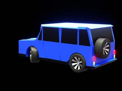 Realistic Low Poly Jeep 3D Model for Games Renders VR Projects Low-poly 3D model