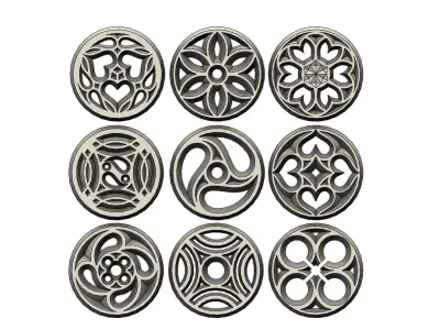 9 medieval ornaments 3D print model