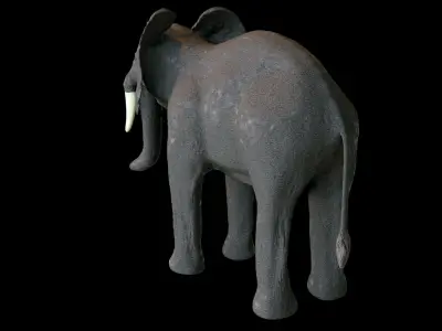  Elephant African PBR texture 3D model