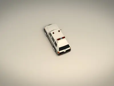 Low Poly Police Van 07 Low-poly 3D model