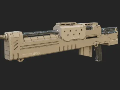 Gun Rifle Sci Fi ready for Games Low-poly 3D model
