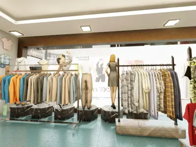 Clothes Shop Low-poly 3D model