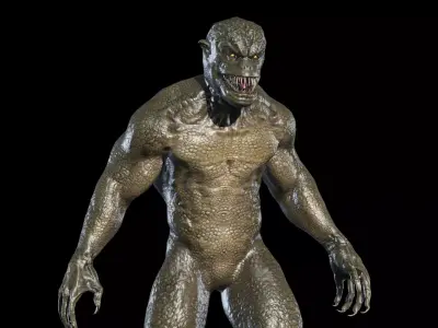 Reptile Mutant Low-poly 3D model