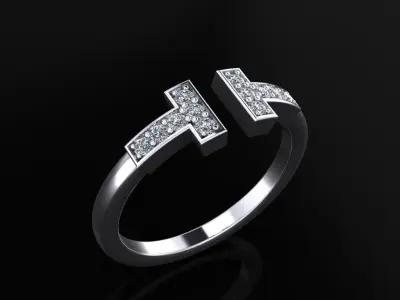 Tiffany T Ring 3D print model buy