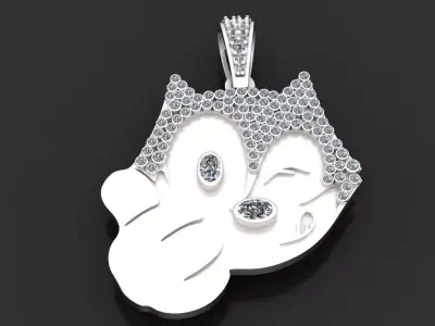 cat face gold pendant 3d printable model  3D print model