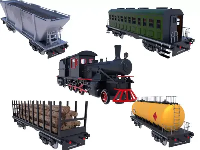 steam train engine 3D model