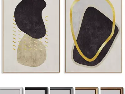 Abstract Painting Frame set 3D model 6