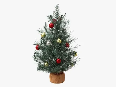 Small Christmas tree decorated 3D model