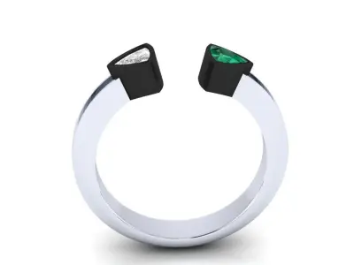 Modern Twin Trillion Gemstone Ring Design 3D Model Free 3D print model