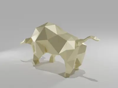 Bull 3D - LOW POLY polygonal Low-poly 3D model