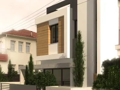 EVP18 modern house on street 3D model