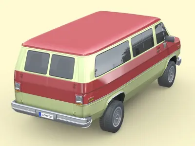 Chevrolet Beauville 1988 Low-poly 3D model