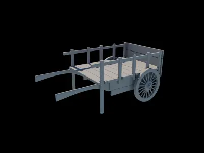 Wooden Trader Cart 3D model