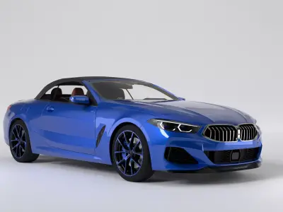 High Poly Luxury Convertible Car 3D Model 3D model